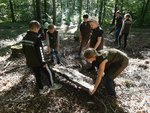 Kinder im Wald beim Wandertag